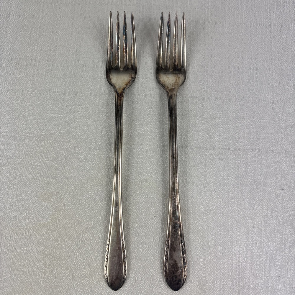 Vintage International‎ Silver Holmes & Edward's FIRST LADY Grille Forks Set Of 2